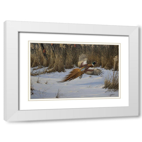 Landing Zone White Modern Wood Framed Art Print with Double Matting by Goebel, Wilhelm