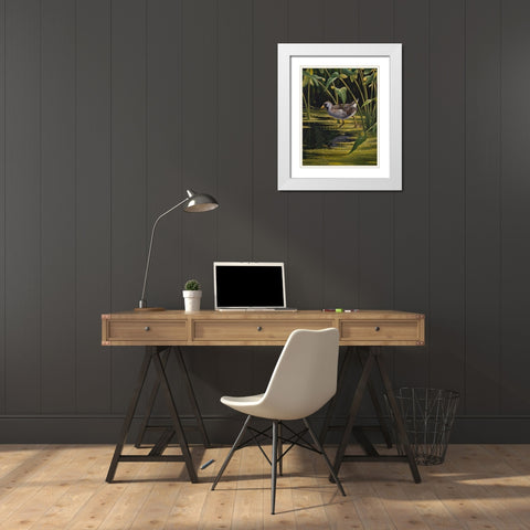 Sora Rail White Modern Wood Framed Art Print with Double Matting by Goebel, Wilhelm