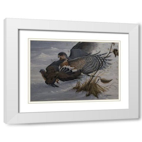 Sudden Impact White Modern Wood Framed Art Print with Double Matting by Goebel, Wilhelm
