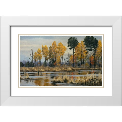 Autumn at Prime Hook White Modern Wood Framed Art Print with Double Matting by Goebel, Wilhelm