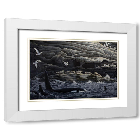 Gabriola Island Gathering White Modern Wood Framed Art Print with Double Matting by Goebel, Wilhelm