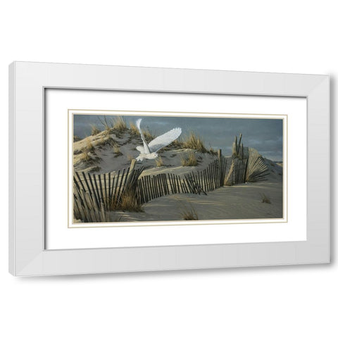 Launch - Snowy Owl White Modern Wood Framed Art Print with Double Matting by Goebel, Wilhelm