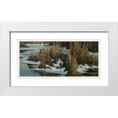 Snipe Flight White Modern Wood Framed Art Print with Double Matting by Goebel, Wilhelm