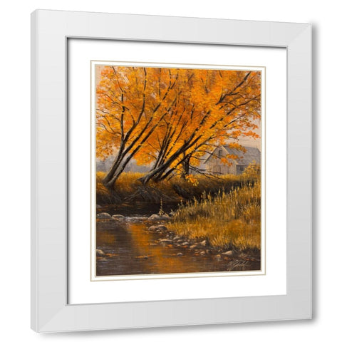 Undercut Bank White Modern Wood Framed Art Print with Double Matting by Goebel, Wilhelm