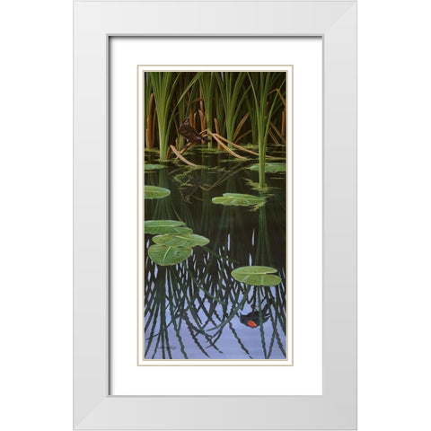 Reflections Of Courtship White Modern Wood Framed Art Print with Double Matting by Goebel, Wilhelm