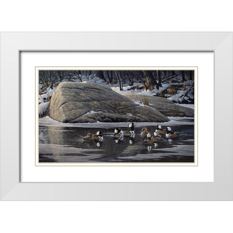 Courtship Rock White Modern Wood Framed Art Print with Double Matting by Goebel, Wilhelm