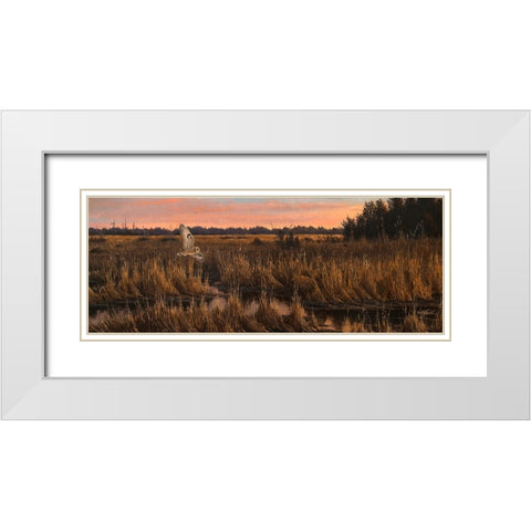 Evening Rounds White Modern Wood Framed Art Print with Double Matting by Goebel, Wilhelm