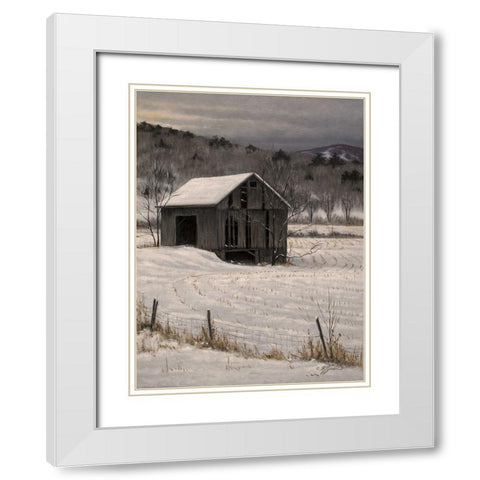 Roadside Barn White Modern Wood Framed Art Print with Double Matting by Goebel, Wilhelm