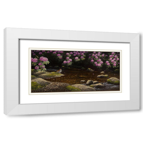 Spring Run White Modern Wood Framed Art Print with Double Matting by Goebel, Wilhelm