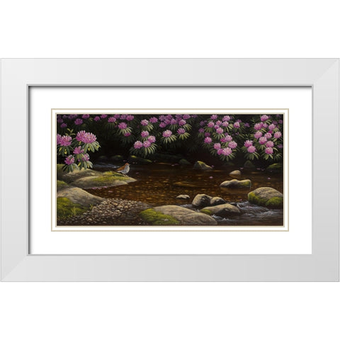 Spring Run White Modern Wood Framed Art Print with Double Matting by Goebel, Wilhelm