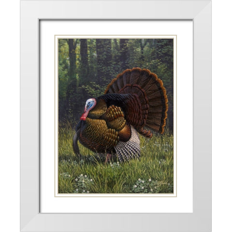 Spring Strut White Modern Wood Framed Art Print with Double Matting by Goebel, Wilhelm
