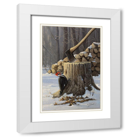 Stump Grinder White Modern Wood Framed Art Print with Double Matting by Goebel, Wilhelm