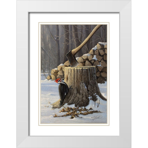 Stump Grinder White Modern Wood Framed Art Print with Double Matting by Goebel, Wilhelm