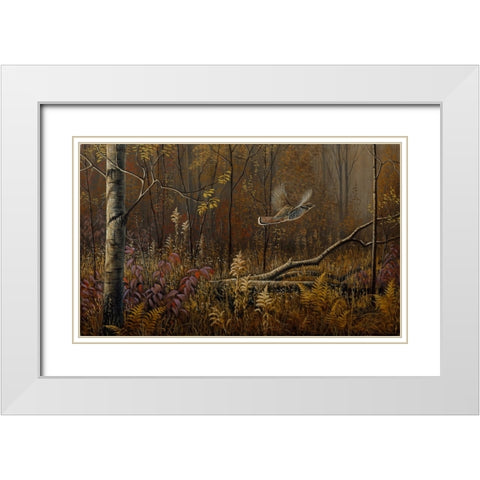 Into The Open - Ruffed Grouse White Modern Wood Framed Art Print with Double Matting by Goebel, Wilhelm