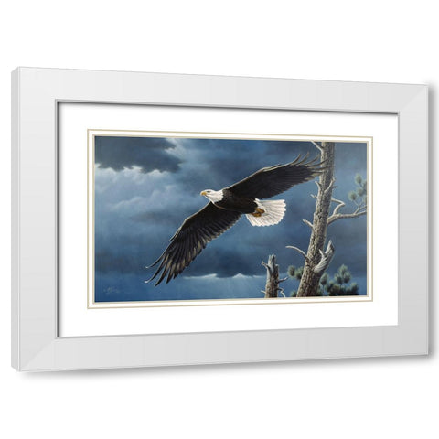 Soaring Wings White Modern Wood Framed Art Print with Double Matting by Goebel, Wilhelm