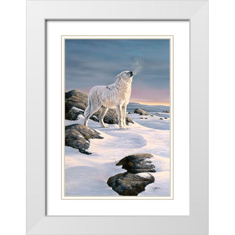 Arctic Song White Modern Wood Framed Art Print with Double Matting by Goebel, Wilhelm