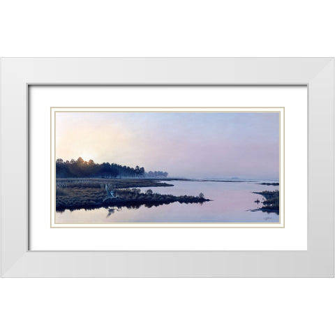 Blackwater Sunrise White Modern Wood Framed Art Print with Double Matting by Goebel, Wilhelm