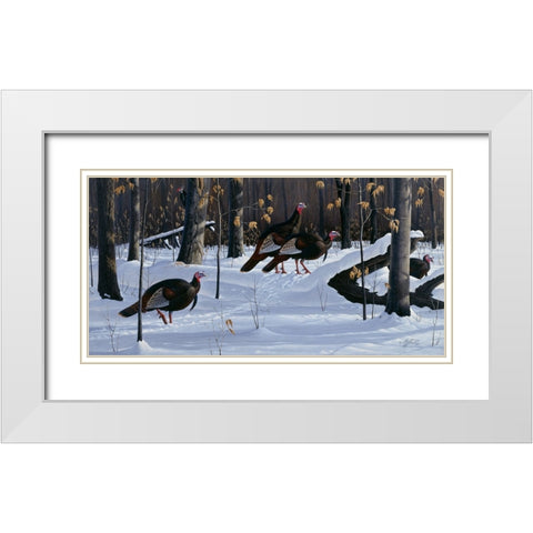 Windfall Crossing White Modern Wood Framed Art Print with Double Matting by Goebel, Wilhelm