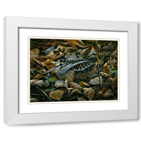 Sitting Tight White Modern Wood Framed Art Print with Double Matting by Goebel, Wilhelm