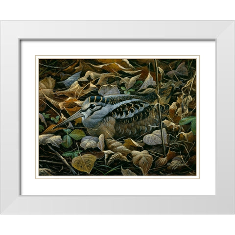 Sitting Tight White Modern Wood Framed Art Print with Double Matting by Goebel, Wilhelm