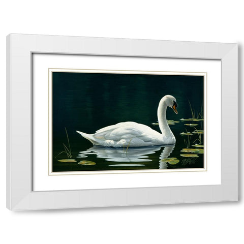 Stillwater White Modern Wood Framed Art Print with Double Matting by Goebel, Wilhelm