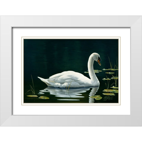 Stillwater White Modern Wood Framed Art Print with Double Matting by Goebel, Wilhelm