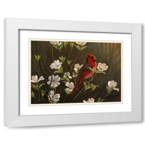 Spring Cheer White Modern Wood Framed Art Print with Double Matting by Goebel, Wilhelm