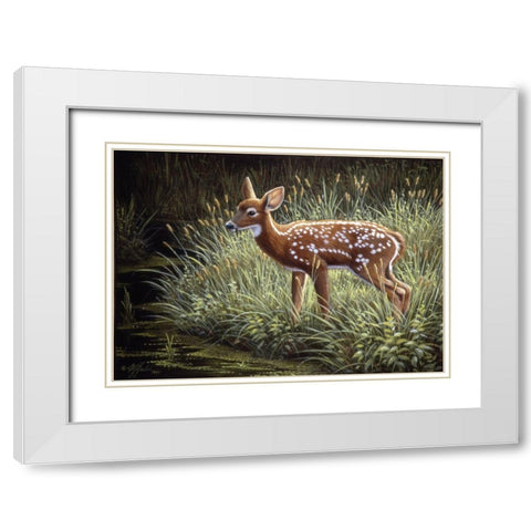 In The Tall Grass White Modern Wood Framed Art Print with Double Matting by Goebel, Wilhelm