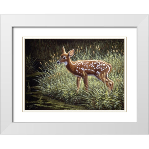 In The Tall Grass White Modern Wood Framed Art Print with Double Matting by Goebel, Wilhelm