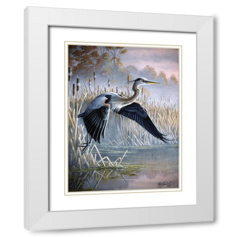 Secluded Cove White Modern Wood Framed Art Print with Double Matting by Goebel, Wilhelm