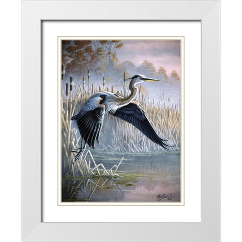 Secluded Cove White Modern Wood Framed Art Print with Double Matting by Goebel, Wilhelm