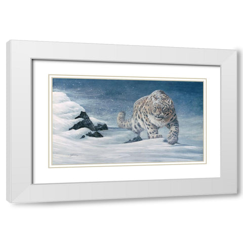 Stalking The Storm White Modern Wood Framed Art Print with Double Matting by Goebel, Wilhelm