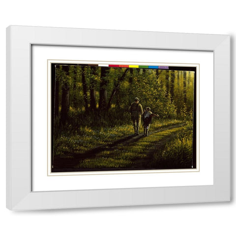First Bird White Modern Wood Framed Art Print with Double Matting by Goebel, Wilhelm