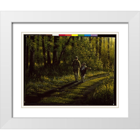 First Bird White Modern Wood Framed Art Print with Double Matting by Goebel, Wilhelm