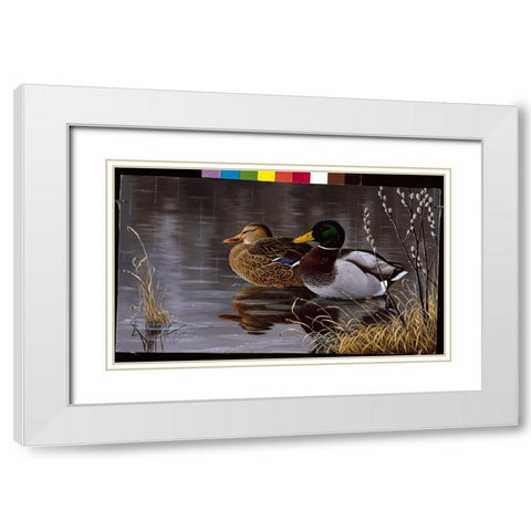 Spring Morning White Modern Wood Framed Art Print with Double Matting by Goebel, Wilhelm