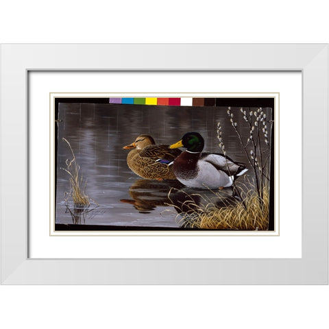 Spring Morning White Modern Wood Framed Art Print with Double Matting by Goebel, Wilhelm