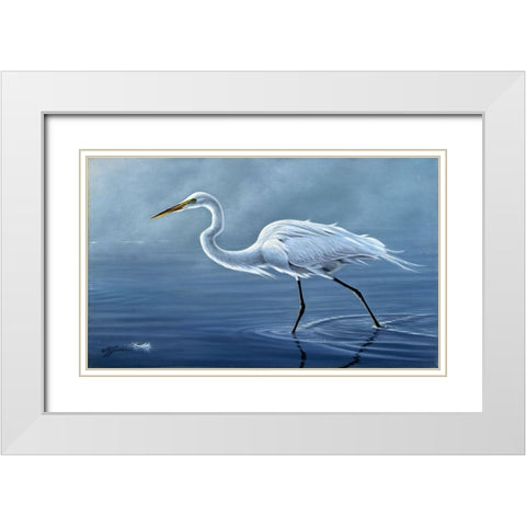 Walking The Edge White Modern Wood Framed Art Print with Double Matting by Goebel, Wilhelm