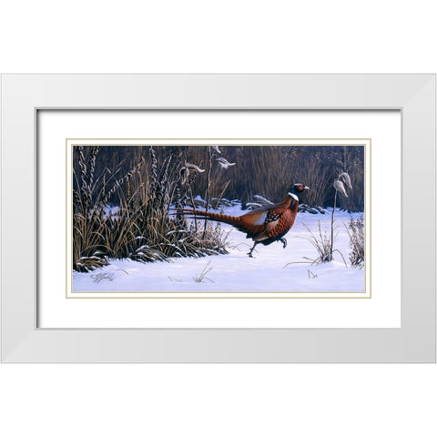 Heading For Cover White Modern Wood Framed Art Print with Double Matting by Goebel, Wilhelm