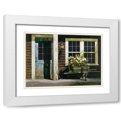 Weathered Post White Modern Wood Framed Art Print with Double Matting by Lu, Zhen-Huan