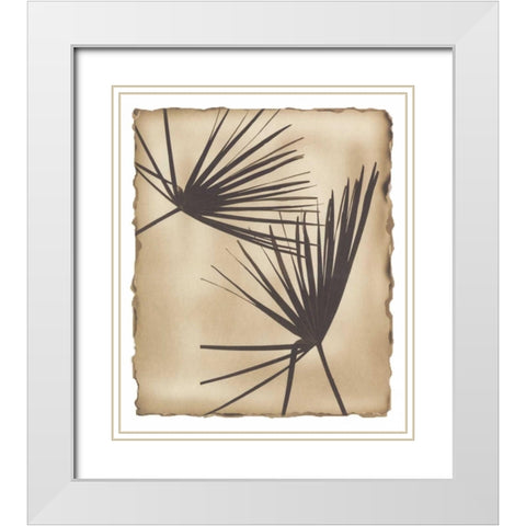 Tropic Palm 2 White Modern Wood Framed Art Print with Double Matting by Avant Art