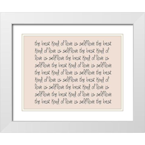 Self Love White Modern Wood Framed Art Print with Double Matting by Adebowale