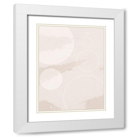 Round and Round White Modern Wood Framed Art Print with Double Matting by Adebowale