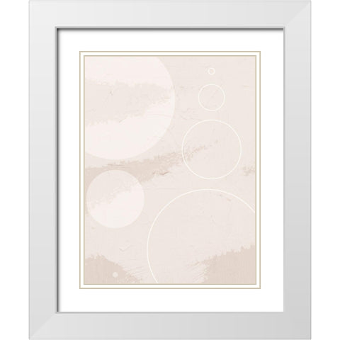Round and Round White Modern Wood Framed Art Print with Double Matting by Adebowale