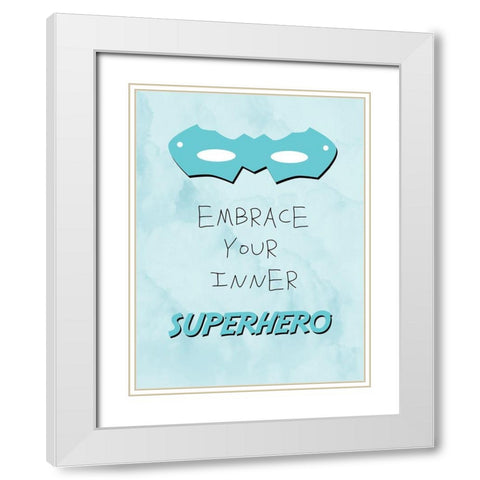 Inner Superhero 1 White Modern Wood Framed Art Print with Double Matting by Adebowale