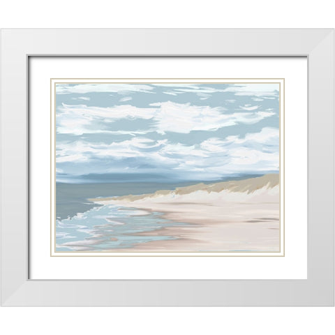 Sand On The Beach White Modern Wood Framed Art Print with Double Matting by Adebowale