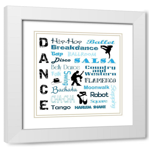Dance 2 White Modern Wood Framed Art Print with Double Matting by Adebowale