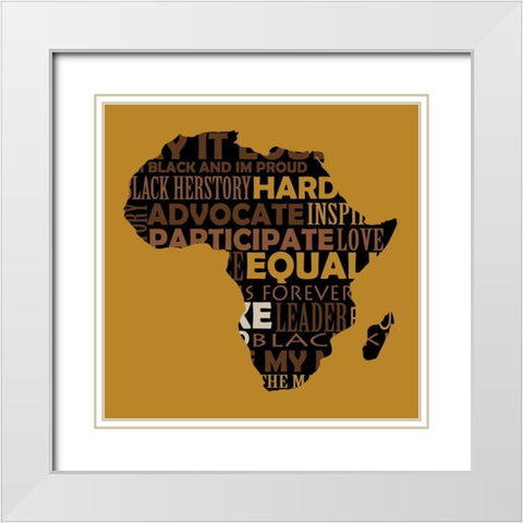 Africa Pride White Modern Wood Framed Art Print with Double Matting by Adebowale