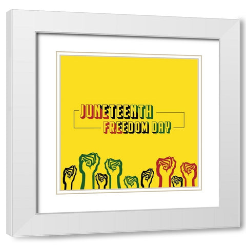Till Were All Free White Modern Wood Framed Art Print with Double Matting by Adebowale