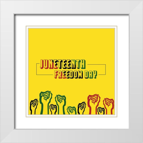 Till Were All Free White Modern Wood Framed Art Print with Double Matting by Adebowale
