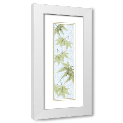 Green on Green Maple White Modern Wood Framed Art Print with Double Matting by Koetsier, Albert